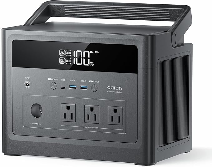 DaranEner 576Wh Solar Generator 600W, Portable Power Station by DaranEner