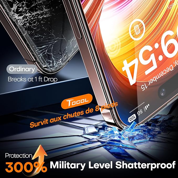 TOCOL for iPhone 16 Pro Max Screen Protector 9H Hardness Military Grade - Image 5