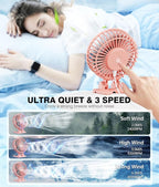 JZCreater USB Desk Fan, Portable Mini Fan, 3 Speeds Desktop Table Cooling - Image 3