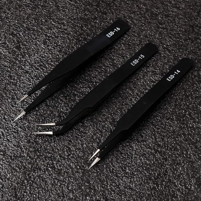 Precision ESD Anti-Static Tweezers, Jewelry-making, Laboratory Work - Image 6
