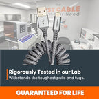 Ventev Helix 14 in Expandable iPhone Cable | Fast Charging USB-A to Lightning - Image 5
