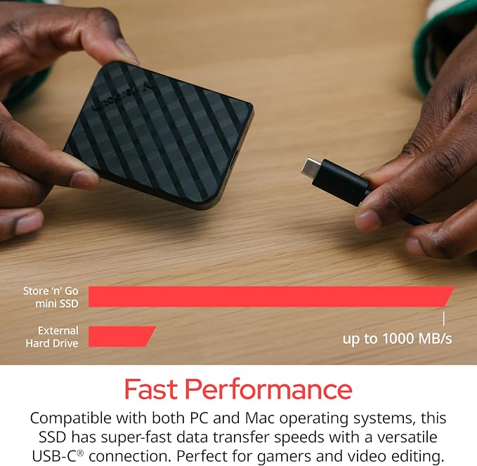 Verbatim 1TB Store 'n’ Go Mini External Solid State Drive USB 3.2 Gen 1 USB-C - Image 4