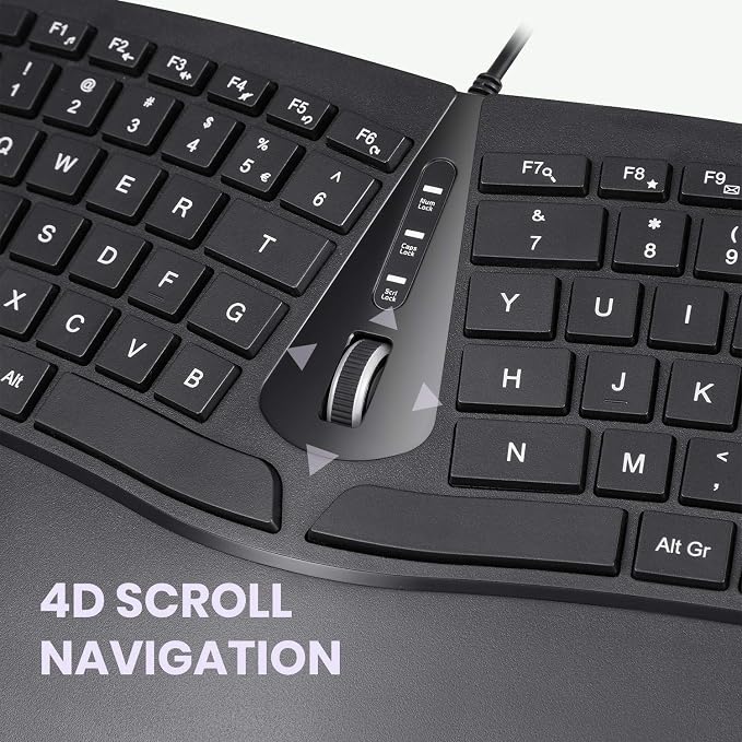 Perixx PERIBOARD-330B, Wired Ergonomic Keyboard - Image 7