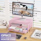 Desk Organizers and Accessories, 2-Tier Computer Monitor Stand Riser - Image 3
