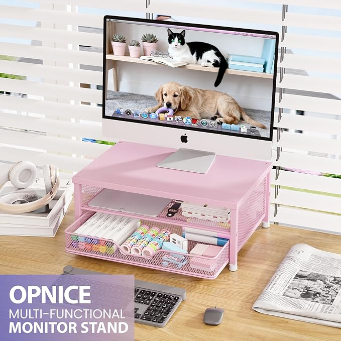 Desk Organizers and Accessories, 2-Tier Computer Monitor Stand Riser - Image 3