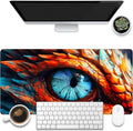 Large Gaming Mouse Pad for Desk, Dragon Blue Eyes Desk Mat, Dragon Eyes Desk Pad by KOAIWPAE