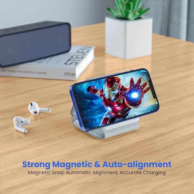 3-in-1 Foldable Magnetic Wireless Fast Charger – Travel Charging Pad Compatible - Image 8