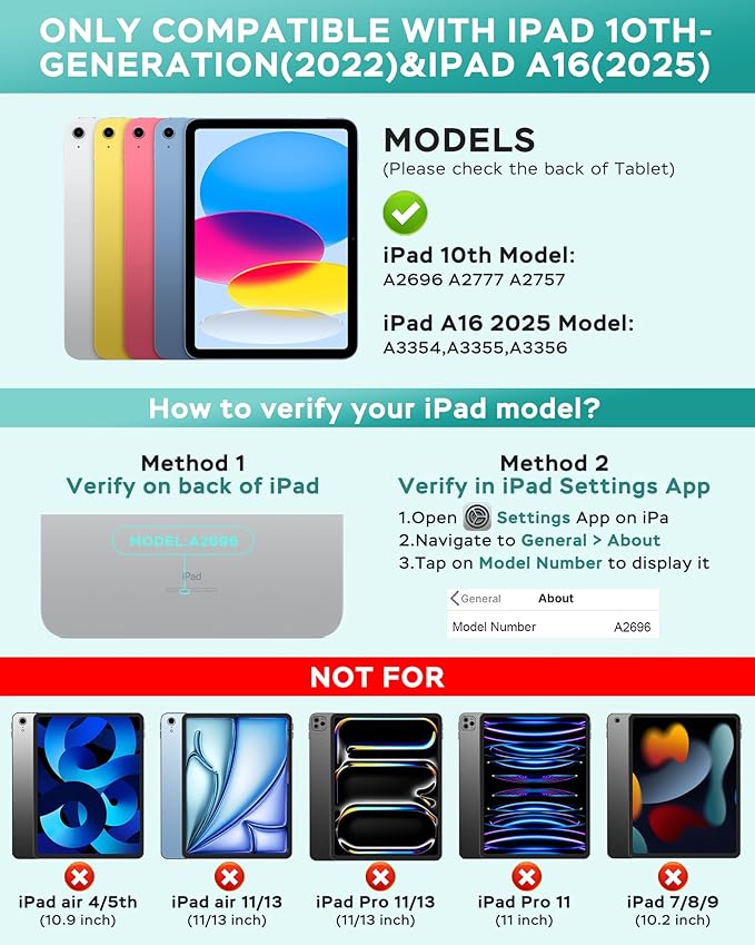 Folio Keyboard Case for iPad 10th Gen 10.9 inch and iPad 11th, Magnetic - Image 2