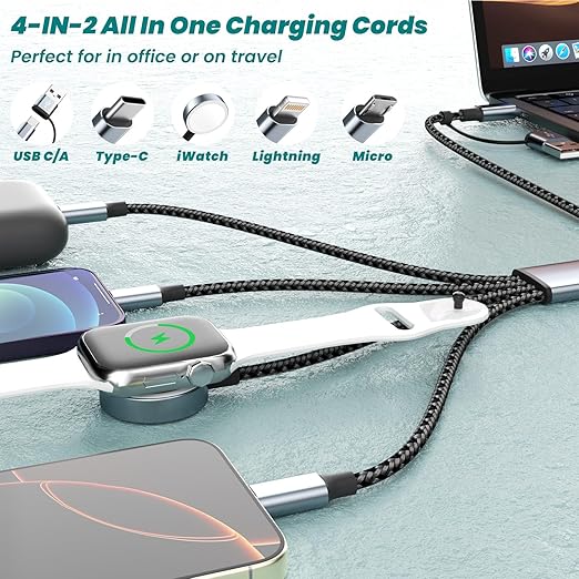Travel Essentials 4 in 2 Multi Charging Cable - Image 2