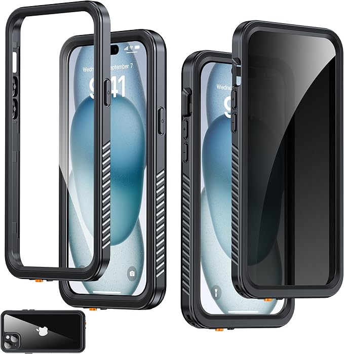 for iPhone 15 Plus Case Waterproof by AMILIFECASES