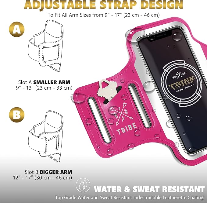 TRIBE Running Phone Holder Armband. iPhone & Galaxy Cell Phone Sports Arm Bands - Image 5