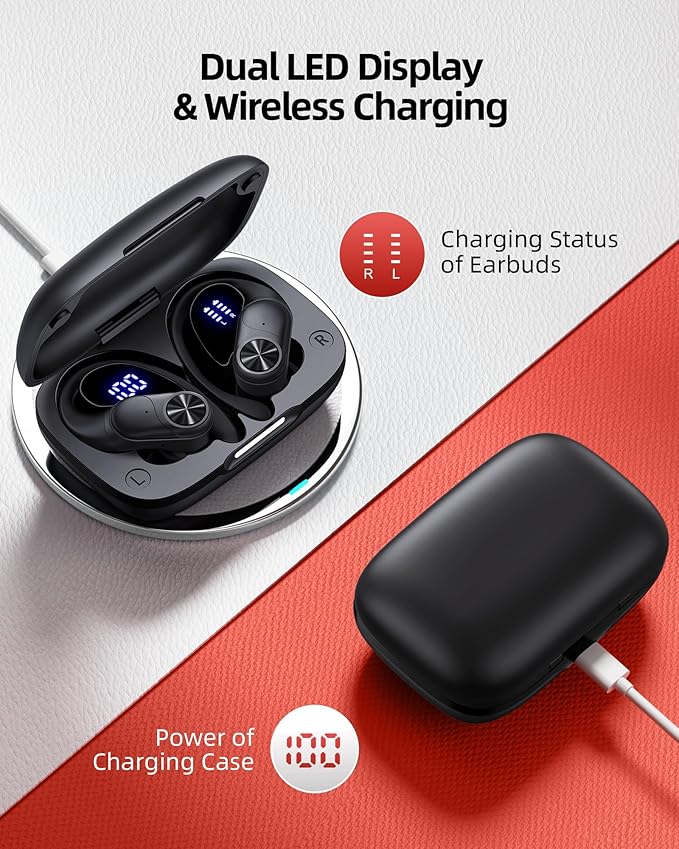 PocBuds Bluetooth Headphones Wireless Earbuds 80hrs Playtime Wireless Charging - Image 3