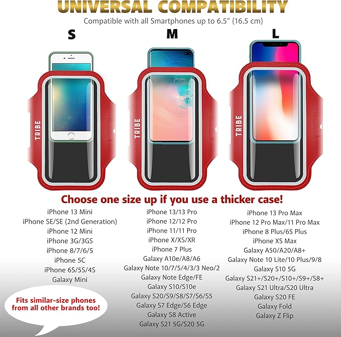 TRIBE Water Resistant Cell Phone Armband Case Running Holder - Image 5
