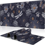 Wildflowers and Insects Desk Mat, Large Cute Flowers Butterflies and by NIYLYNSYN