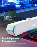 LENRUE G11 Computer Speakers for Desktop, Touch Lights PC Speakers - Image 3