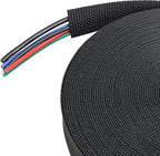 Heat Shrink Wire Loom 2:1 Shrinkable Braided Cable Sleeve 3/8 Inch ID-46ft by BuyUneed