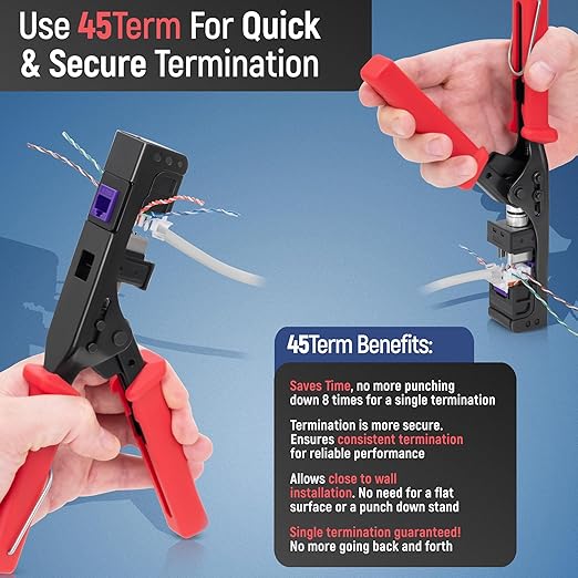 Everest 45° Angled RJ45 Cat6A Keystone Jacks 50-Pack in Purple - Image 6