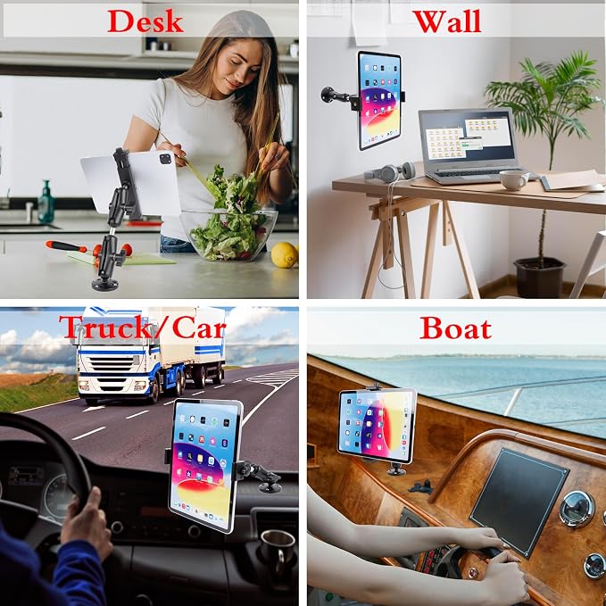 Aluminum Heavy Duty Drill Base Car Tablet Mount - Image 2