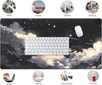 Black Anime Cloud Desk Mat XXL Large Gaming Mouse Pad Computer Laptop Mat - Image 6