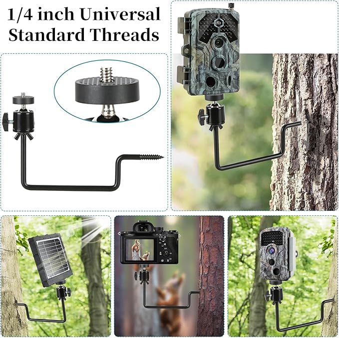 Trail Camera Mount, Hunting Accessories, 360° Adjustable Tree Screw Mounting - Image 6