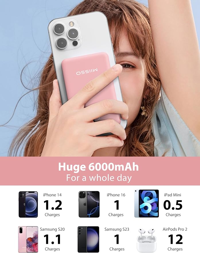 6000mah Ultra Slim Built in Cables Power Bank, Card Size Built in USB C Cords - Image 3