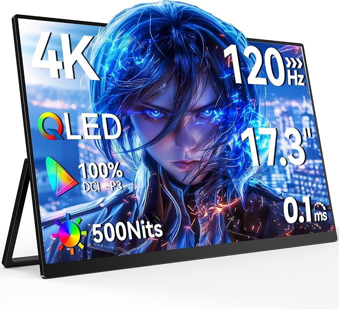 Newsoul Portable Monitor 4K, 120Hz Gaming Monitors 3840 * 2160 UHD, 100% DCI-P3 by NEWSOUL