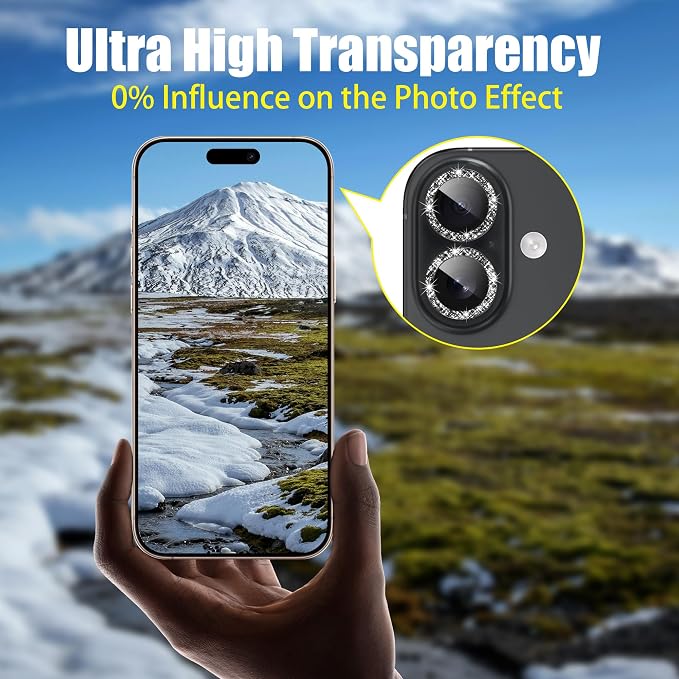 AGVEE 3+3 6 Pack for iPhone 16 6.1" / 16 Plus 6.7" Camera Lens Cover Protector - Image 6