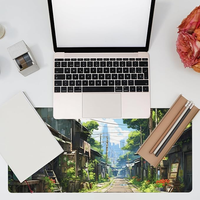 Anime Abandoned Town Desk Mat, Large Gaming Mouse Pad - Image 7
