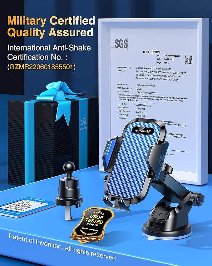VANMASS True Military-Grade Car Phone Holder Strongest Suction & Clip Cell - Image 2