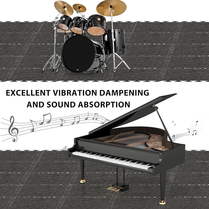 16 Pcs Sound Absorbing Interlocking Floor Mats, Non-Slip Anti Vibration - Image 4