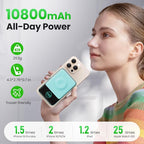 Magnetic Portable Charger for iPhone, 3-in-1 10800mAh Qi2 15W Wireless Power - Image 4