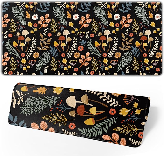 Gaming Mouse Pad Floral Desk Mat, Botanical Mouse Pad, Vintage Desk Mat by Brecoy