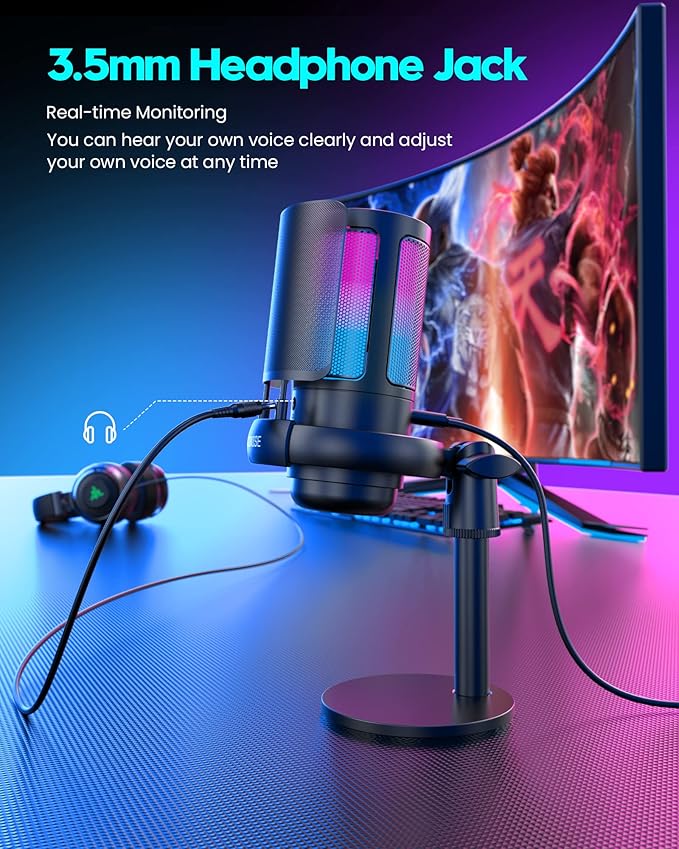 Gaming Microphone for PC: USB Mic for Podcasts Videos & Streaming - Image 5
