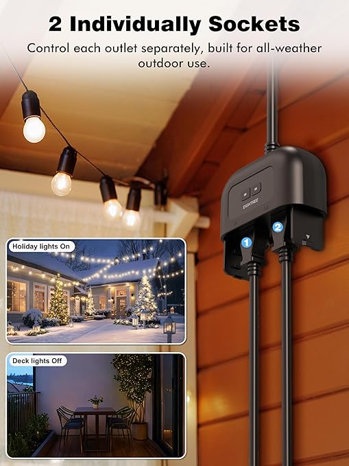 EIGHTREE 5GHz Outdoor Smart Plug Waterproof IP44, WiFi Smart Outlet Plug - Image 3