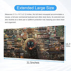 Futuristic Fantasy Mouse Pad, Cyberpunk Style Desk Mat, Extended XL Gaming - Image 2