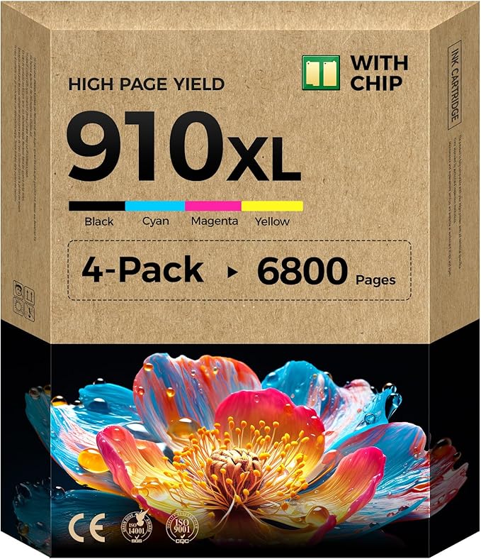 910XL Ink Cartridges Combo 4-Pack High Yield Replacement by INKBAY