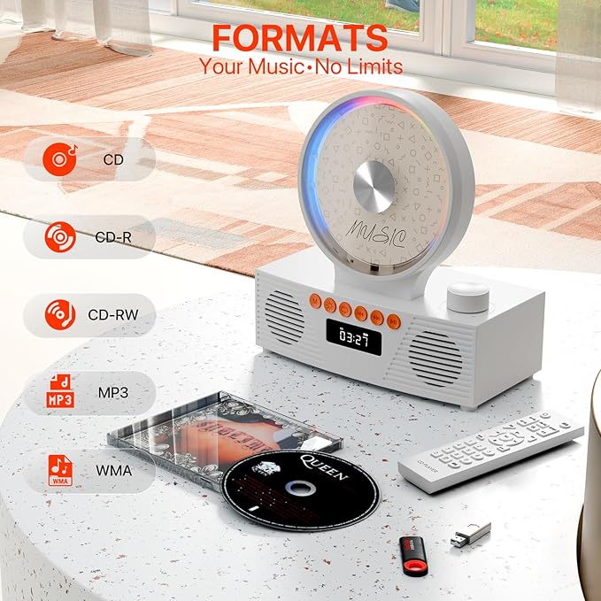 Retro Portable CD Player for Home Decor, CD Player - Image 3