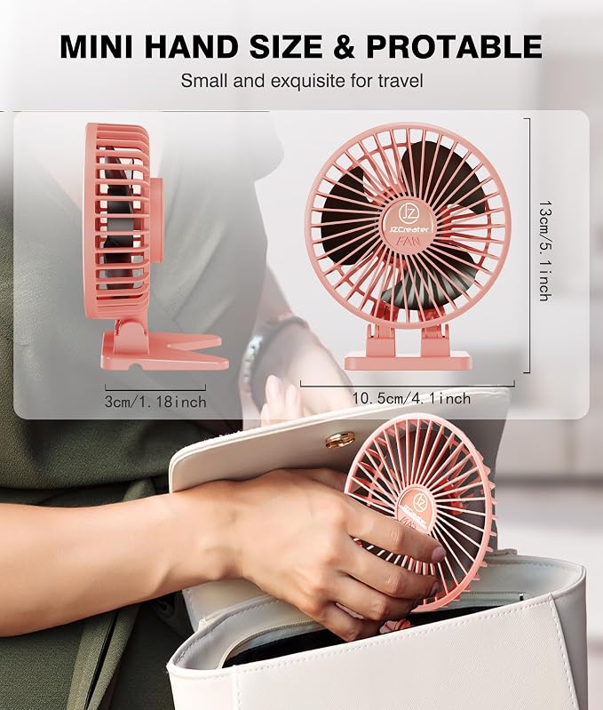 JZCreater USB Desk Fan, Portable Mini Fan, 3 Speeds Desktop Table Cooling - Image 5
