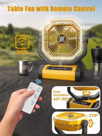 Orteen Rechargeable 9-Inch Portable Table Fan, 20000mAh Battery Powered Camping - Image 3