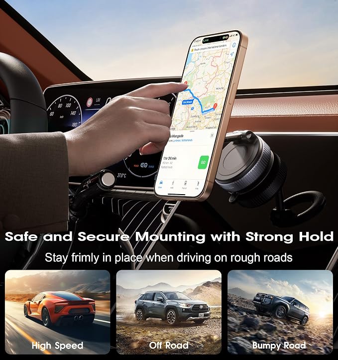 2026 Upgraded Vacuum Magnetic Car Phone Holder 360° Reinforced 96LBS Ultra - Image 7