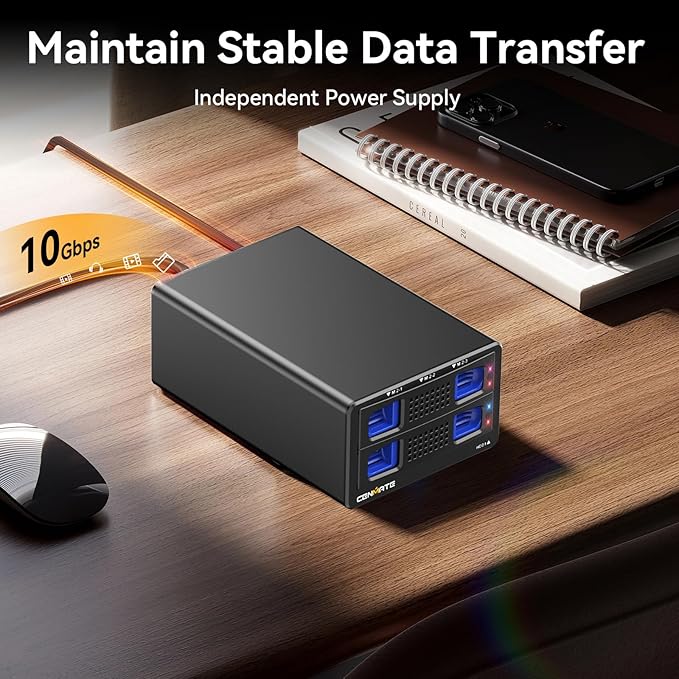 Hybrid 2.5/3.5" SATA HDD/SSD+3* M / B+M Key M.2 NVMe Enclosure - Image 7