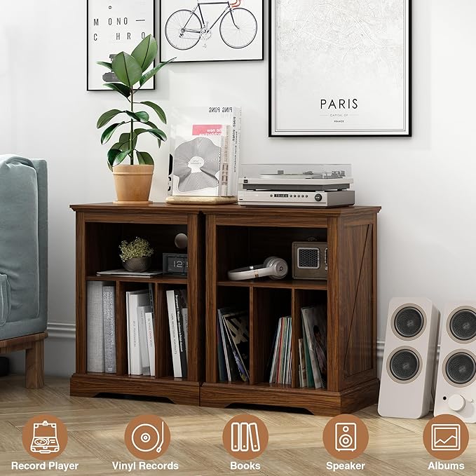 Farmhouse Record Player Stand, 3 Tier End Table, Turntable Stand - Image 2