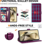 TUCCH Case Wallet for Galaxy S25 Ultra, 2 in 1 Magnetic PU Leather Wrist Strap - Image 5