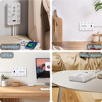 10 Ft Long Extension Cord, Power Strip Surge Protector HUNIAN Flat Plug - Image 7