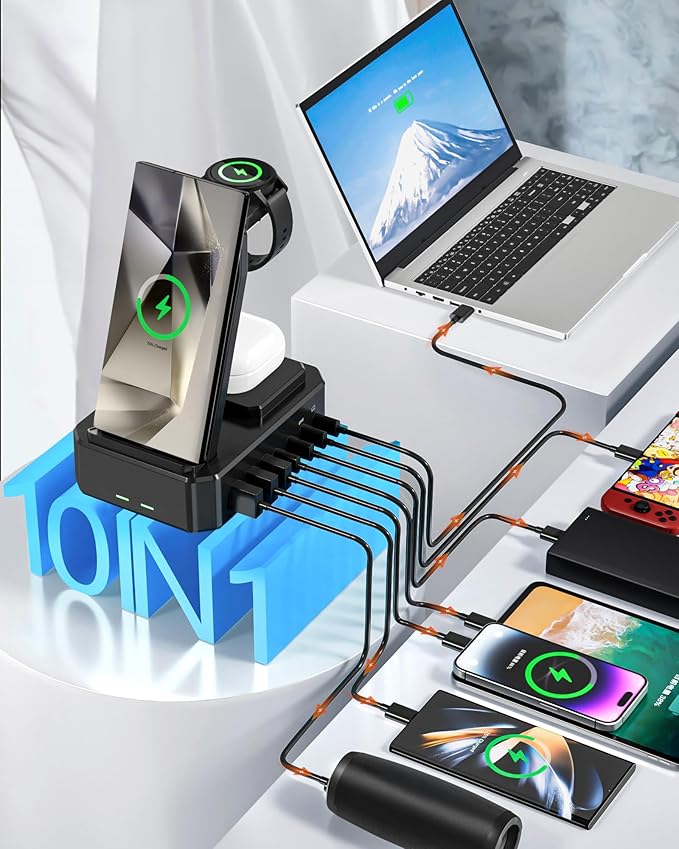Wireless Charger for Samsung, 300W 10 in 1 Wireless Charging Station, 65W USB C - Image 6