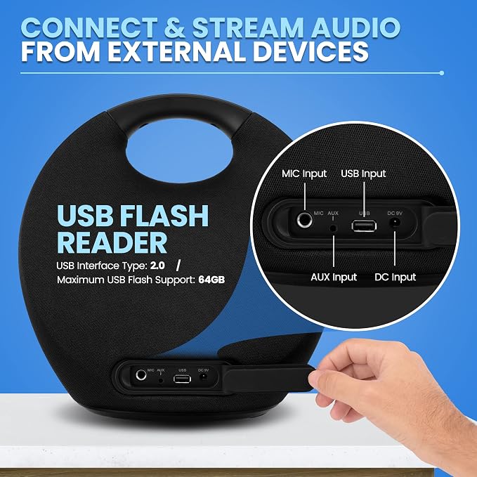 Pyle Mini IPX4 Waterproof Wireless Portable Bluetooth Speaker, - Image 7