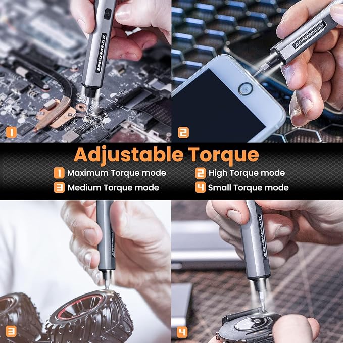 AM ARROWMAX Mini Electric Screwdriver, 4 Torque Settings Precision Screwdriver - Image 2