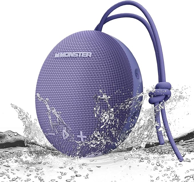 Monster Bluetooth Speaker, IPX8 Shower Speaker Waterproof, Extra Long Playtime by Monster