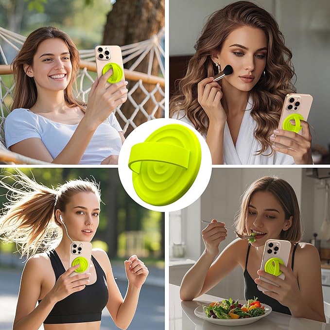 Magnetic Phone Ring Grip Holder, Silicone Finger Loop Grip, Compatible - Image 2