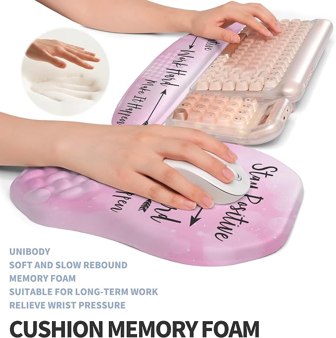 2-in-1 Ergonomic Set, Wave Keyboard Wrist Rest and Massage Slope Mouse Pad - Image 4